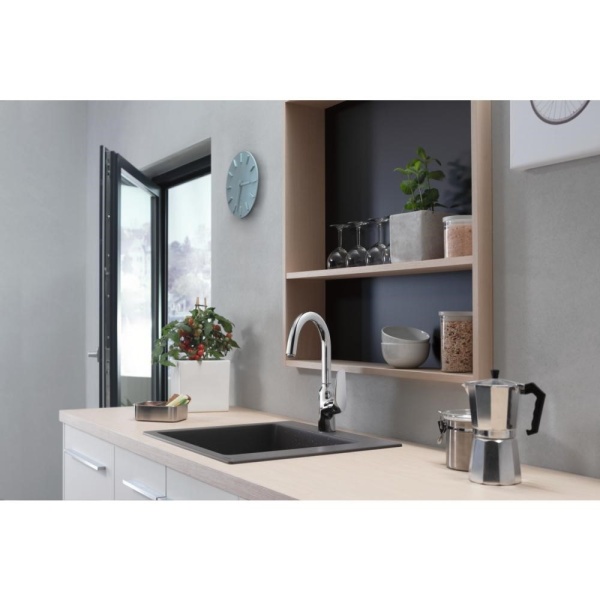Кухонный смеситель однорычажный, 220, 1jet Hansgrohe 71802000, хром