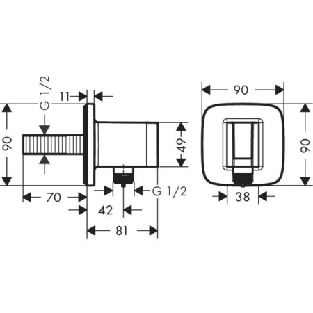 Шланговое подключение hansgrohe FixFit Porter Q 26887000 хром