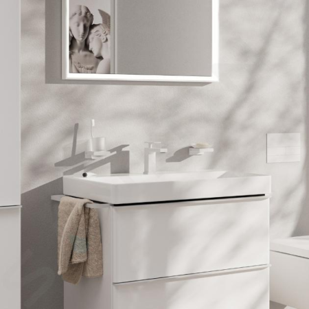 Смеситель для раковины hansgrohe Tecturis E 80, EcoSmart+, CoolStart, 73001700, матовый белый