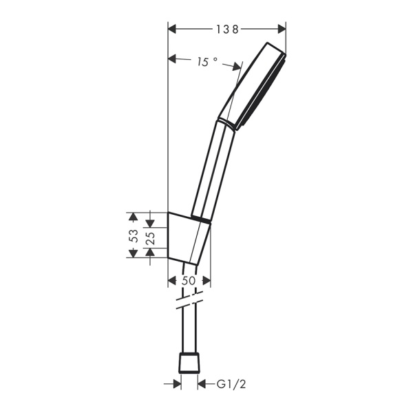 Hansgrohe Pulsify S Душевой набор с держателем 105 1jet шланг 125 черный матовый 24301670