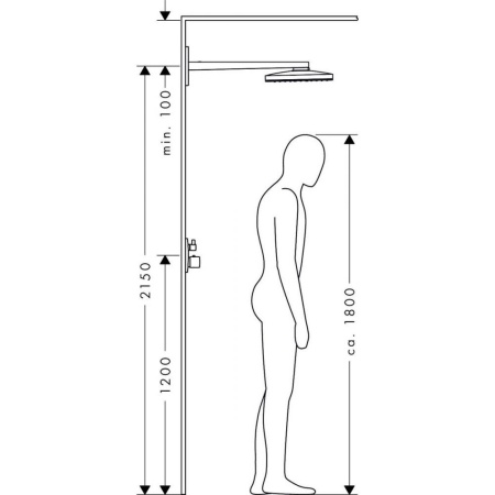 Верхний душ hansgrohe Rainmaker Select 460 1jet с держателем 24003400, белый/хром