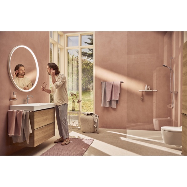 Смеситель для раковины hansgrohe Tecturis S 150 Fine CoolStart, EcoSmart+, со сливным клапаном Push-Open, 73340000, хром