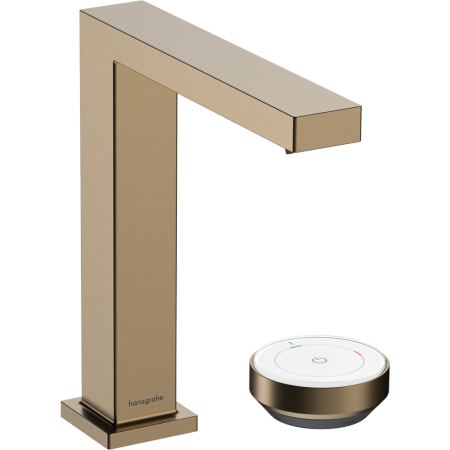 Смеситель для раковины hansgrohe Tecturis E 150 CoolStart EcoSmart+, с донным клапаном, 73053140, шлифованная бронза