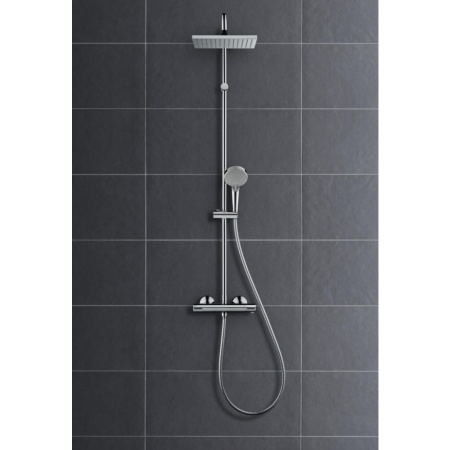 Душевая система Showerpipe 230 1jet с термостатом Hansgrohe Vernis Shape 26286000, хром