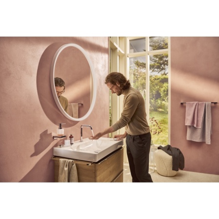 Смеситель для раковины hansgrohe Tecturis S 150 CoolStart EcoSmart+, с донным клапаном, 73353000, хром