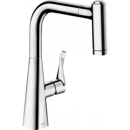Кухонный смеситель Hansgrohe Metris M71 однорычажный, 220, с вытяжным душем, 2jet 73800000, хром