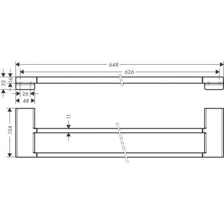Двойной держатель полотенец AddStoris Hansgrohe 41743670, матовый черный