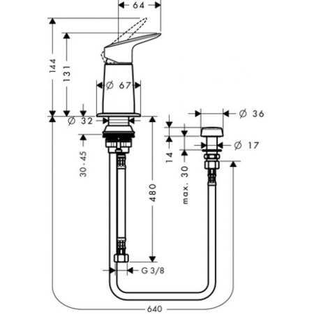 Набор для биде с вертикальной струей Hansgrohe 71629000, хром