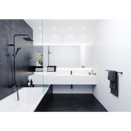 Душевая система Showerpipe 230 1jet с термостатом для ванны Hansgrohe Vernis Shape 26284000, хром