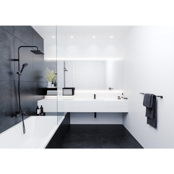 Душевая система Showerpipe 230 1jet с термостатом для ванны Hansgrohe Vernis Shape 26284000, хром