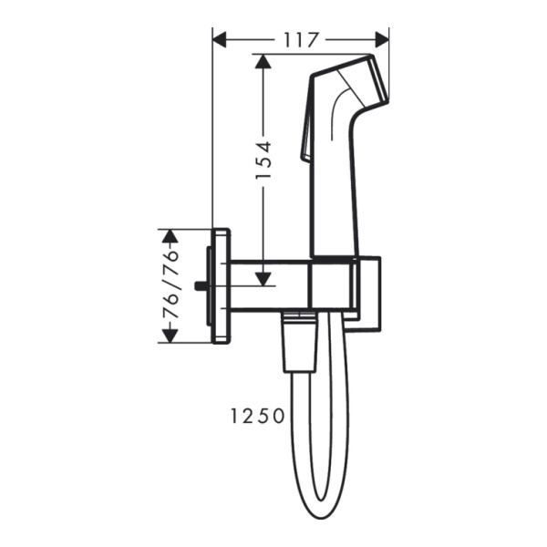 Комплект гигиенический душ Hansgrohe Bidette 29233000S с внутренней частью, хром