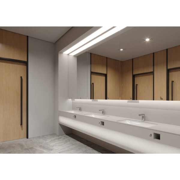 Смеситель для раковины hansgrohe Vernis Blend 100 электронный, с предустановленной температурой, питание от сети 230V 71501000, хром