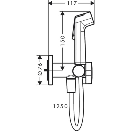 Гигиенический душ со смесителем Hansgrohe Bidette 29232340 шлифованный черный хром