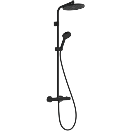Душевая система hansgrohe Activera S Showerpipe 240 1jet EcoSmart с термостатом Ecostat Fine Varia, 28078670, матовый черный