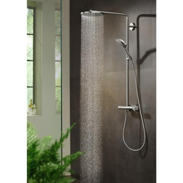 Душевая система hansgrohe Raindance Select S Showerpipe 240 1jet PowderRain с термостатом 27633000, хром
