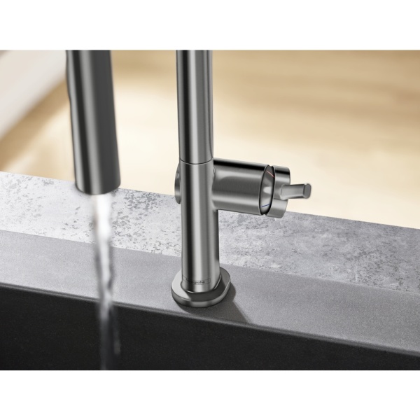 Смеситель для кухонной мойки hansgrohe Talis M54 210, с вытяжным душем 2jet, 72800340, шлифованный черный хром