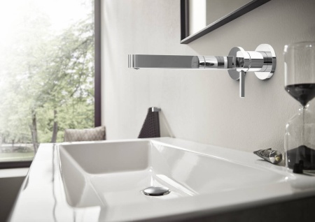 Hansgrohe Finoris Смеситель для раковины однорычажный скрытого монтажа настенный с изливом 22,8 см хром 76050000