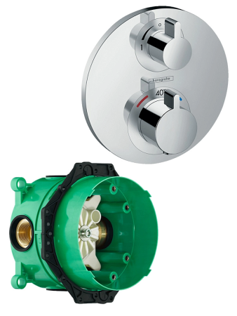 Термостат для ванны с душем со скрытой частью Hansgrohe Ecostat S 15758000S