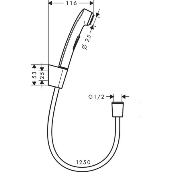 Гигиенический душ hansgrohe 32129000, хром