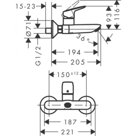 Cмеситель для раковины Hansgrohe Logis 71225000, хром