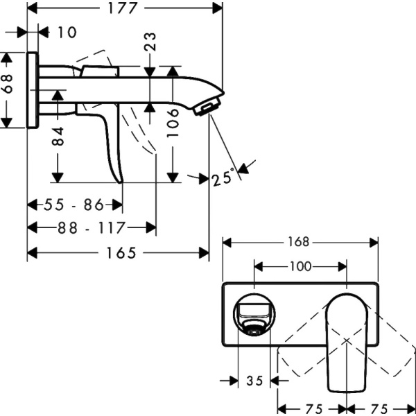 Смеситель hansgrohe Metris для раковины 31085000, хром