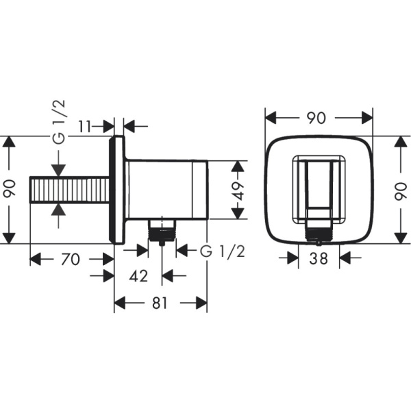 Шланговое подключение hansgrohe FixFit Porter Q с держателем для душа 26887140, шлифованная бронза