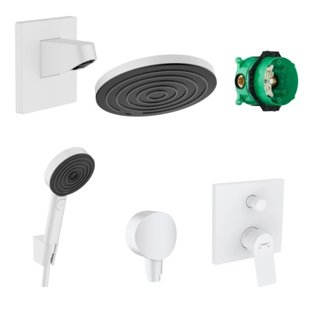 Готовый набор для душа скрытого монтажа hansgrohe Pulsify HG-PR54, матовый белый