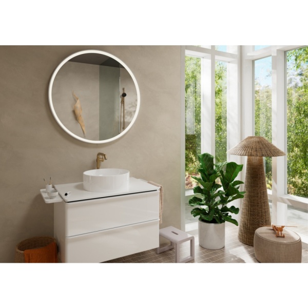 Смеситель для раковины hansgrohe Tecturis S 240 Fine, CoolStart, EcoSmart+, 73372140, шлифованная бронза