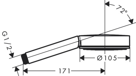 Hansgrohe Pulsify S Ручной душ 105 1jet черный матовый 24120670