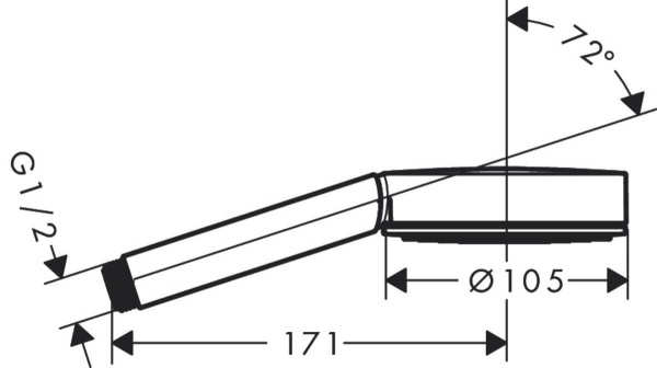 Hansgrohe Pulsify S Ручной душ 105 1jet черный матовый 24120670