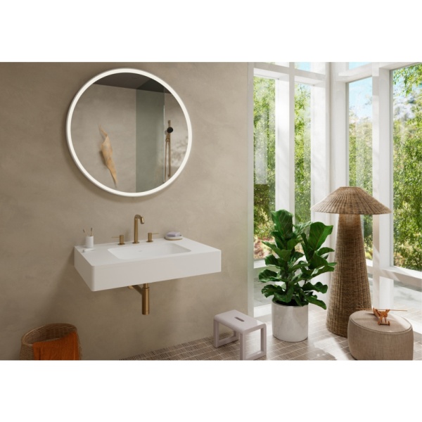 Смеситель для раковины hansgrohe Tecturis S 150 EcoSmart+, со сливным клапаном Push-Open, 73330140, шлифованная бронза