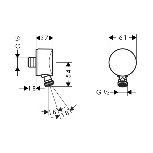 Шланговое подсоединение hansgrohe Fixfit S 27506000, хром