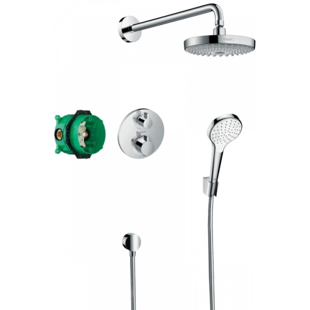 Душевая система скрытого монтажа с термостатом Hansgrohe Ecostat S 27295000, хром