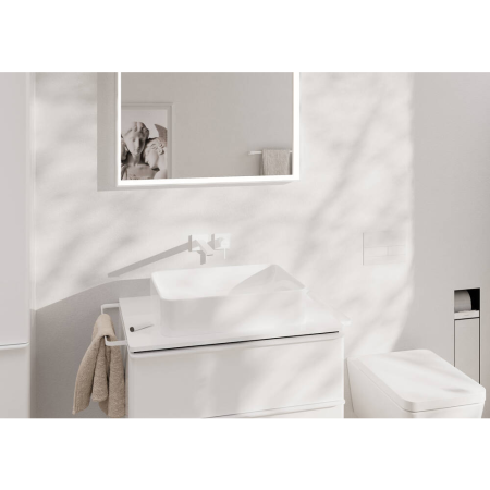 Внешняя часть смесителя для раковины hansgrohe Tecturis E скрытого монтажа, EcoSmart+, 73051700, матовый белый