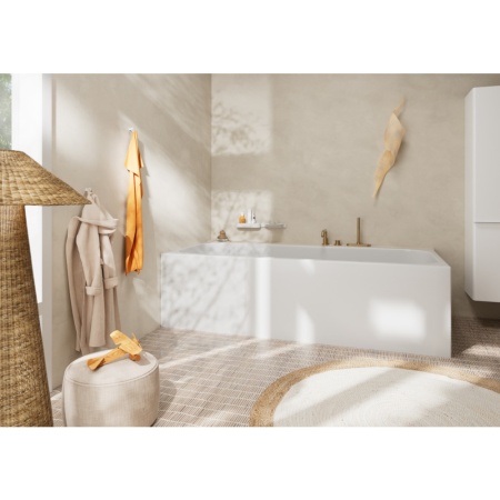 Смеситель для ванны hansgrohe Tecturis S напольного монтажа, 73440140, шлифованная бронза