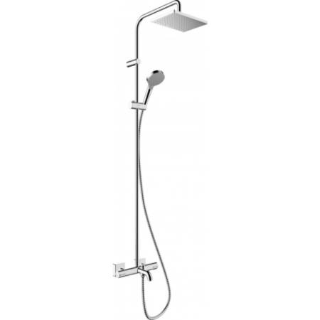 Душевая система Showerpipe 230 1jet с термостатом для ванны EcoSmart Hansgrohe Vernis Shape 26098000, хром