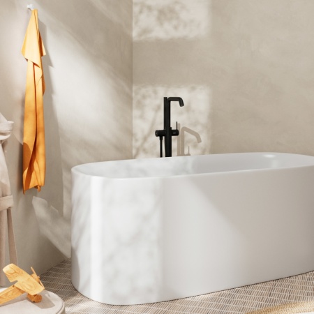 Смеситель для ванны hansgrohe Tecturis S напольного монтажа, 73440670, матовый черный
