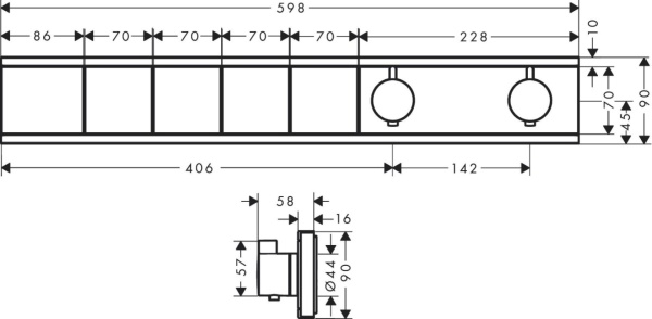 Hansgrohe 15382670S Set HG RainSelect термостатический смеситель для душа (15382670+15312180), матовый черный