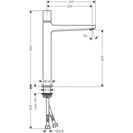 Смеситель hansgrohe Metropol для раковины 32572000, хром