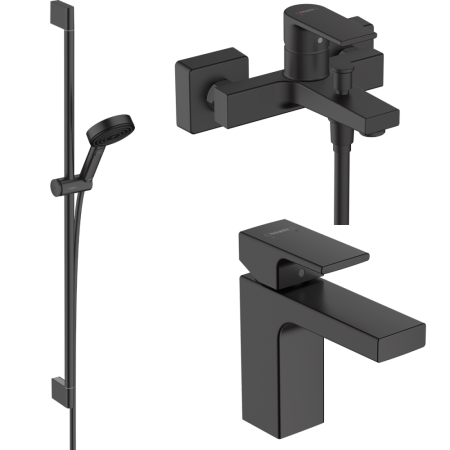 Готовый набор для ванны hansgrohe Pulsify Select S с ручным душем и смесителями Vernis Shape, HG-PR270, матовый черный