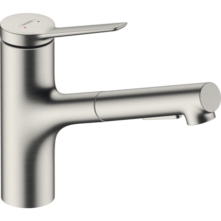 Смеситель для кухонной мойки hansgrohe Zesis M33 150, с вытяжным душем 2jet 74800800, под сталь