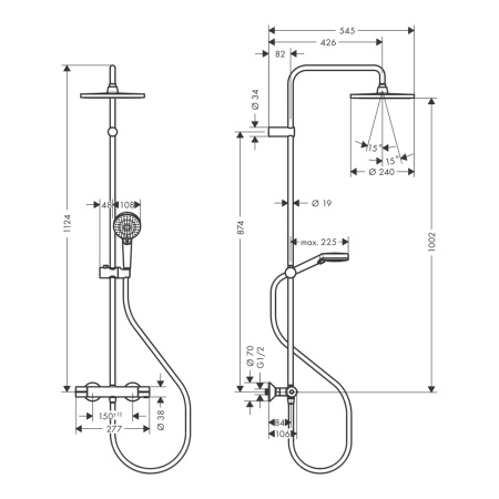 Hansgrohe Vernis Blend Душевая система черный матовый 26426670