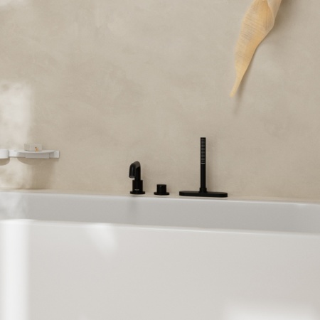 Cмеситель для ванны hansgrohe Tecturis S на 3 отверстия, 73447670, матовый черный