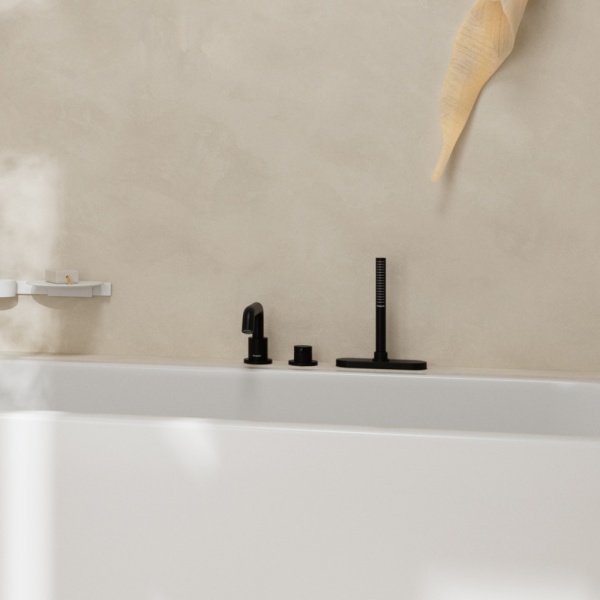 Cмеситель для ванны hansgrohe Tecturis S на 3 отверстия, 73447670, матовый черный