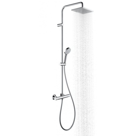 Душевая система Showerpipe 230 1jet с термостатом Hansgrohe Vernis Shape 26286000, хром