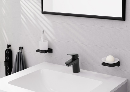 Hansgrohe Logis Смеситель для раковины 70 без донного клапана черный матовый 71071670