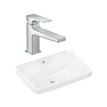 Готовый набор для раковины hansgrohe Xuniva Q встраиваемой со смесителем Metropol 100 HG-PR233, белый/хром