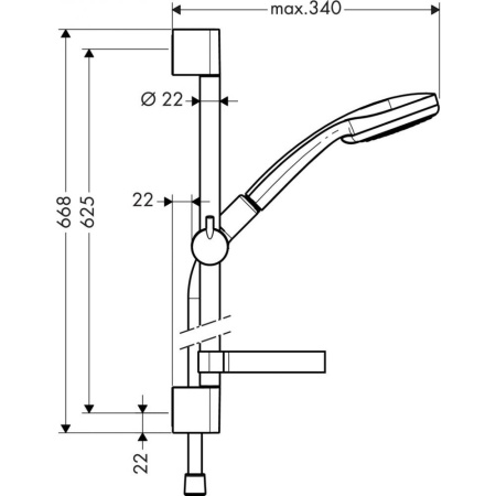 Душевой набор hansgrohe Croma 100 Vario/Unica C 27772000, хром