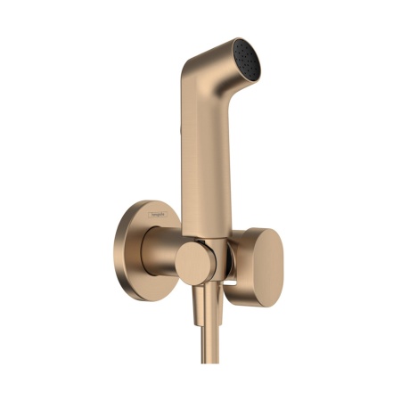 Hansgrohe Гигиенический душ S 1jet, EcoSmart+ со смесителем (требуется скрытая часть) шлифованная бронза 29232140