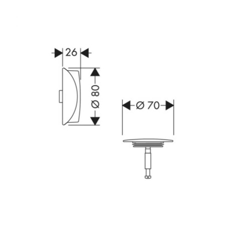 Внешняя часть набора для слива и перелива Hansgrohe 58185140, шлифованная бронза